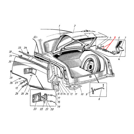 Пружина петли крышки багажника ГАЗ 21 Пружина петли крышки багажника ГАЗ 21