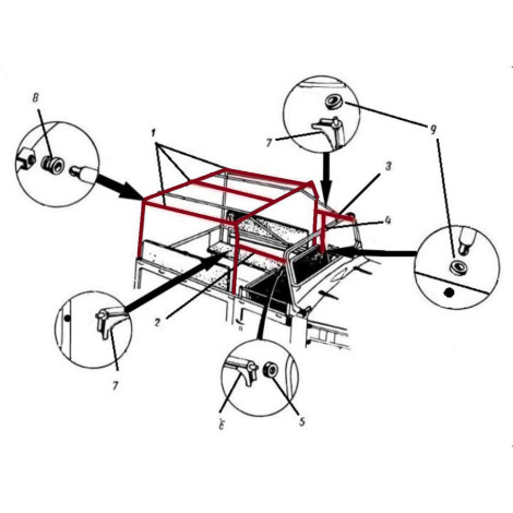 Каркас тента ГАЗ 69