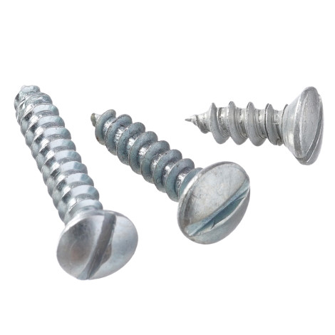 Винт 4 мм самонарезающий оцинкованный полупотайной шлиц Винт 4 мм самонарезающий оцинкованный полупотайной шлиц