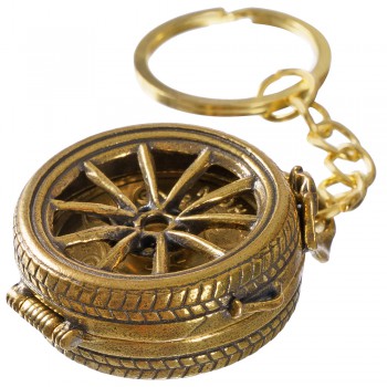Брелок бронзовый Монетница - колесо