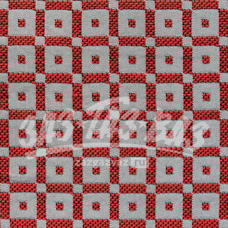Ткань красная "квадраты" ГАЗ 21 - вариант №1