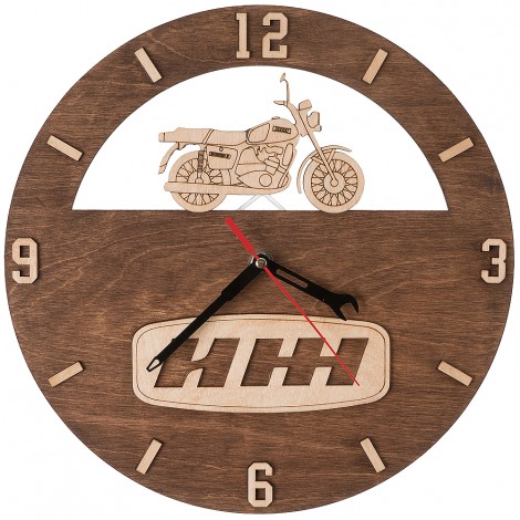 Часы деревянные Мотоцикл ИЖ